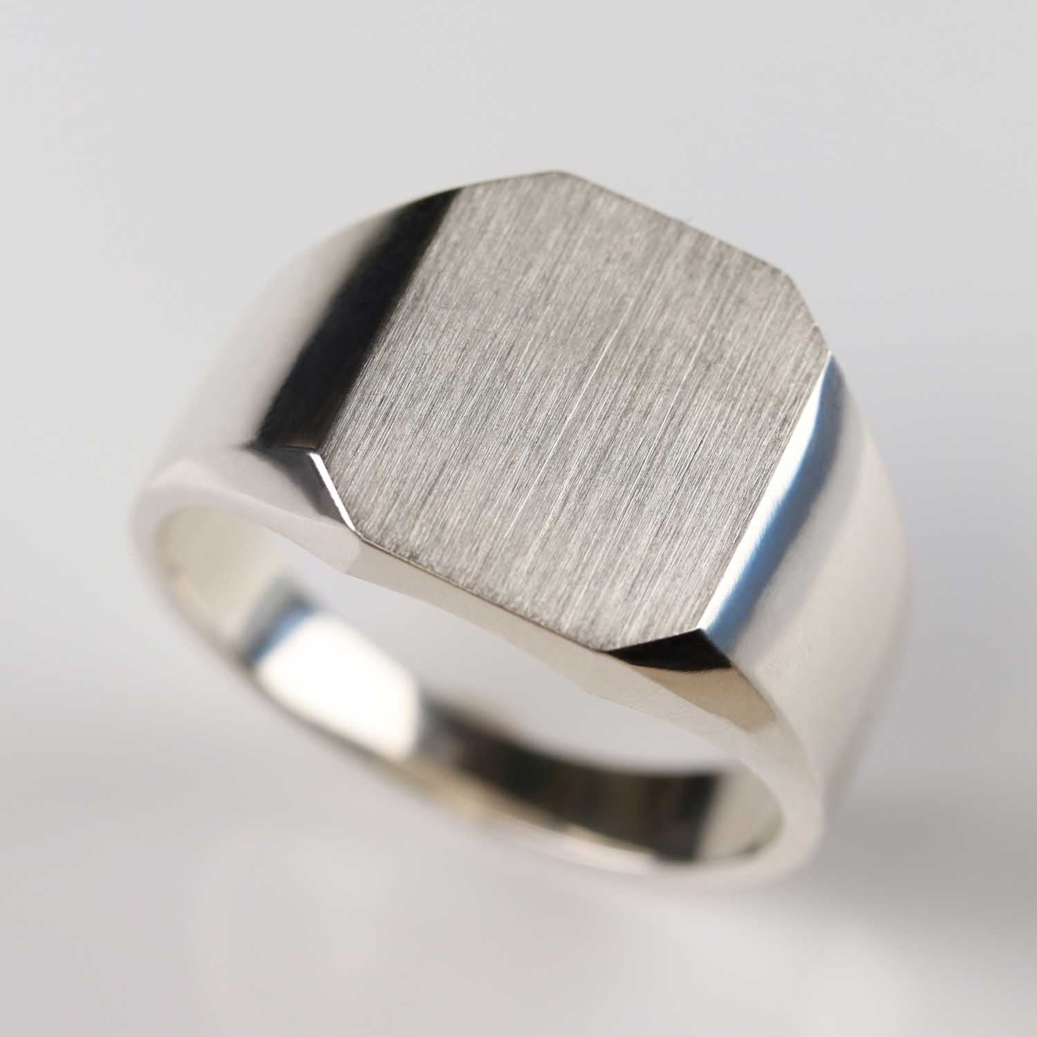 Cut Corner Rectangle Signet Ring