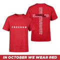 Freedom Charlie In October We Wear Red, Charlie Kirk's Birthday - 14th Oct Kirk Shirt, Top Menswear Cotton Tee Shirt, U Thank you Chalie Voice of a Generation T-shirt, Gift For Him For Her
