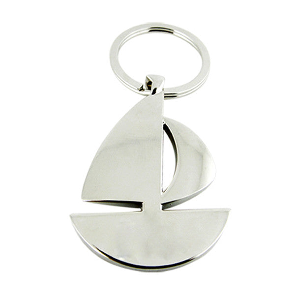 Deluxe Sailboat Nickel-Plated Key Chain