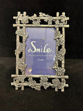 Pewter Floral Bamboo 4x6 Picture Frame