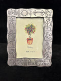 Pewter Renderings Frame with Etched Icons
