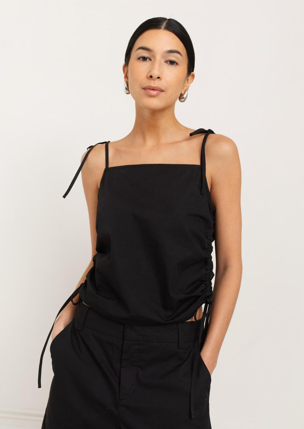 Maura Poplin Tie Top