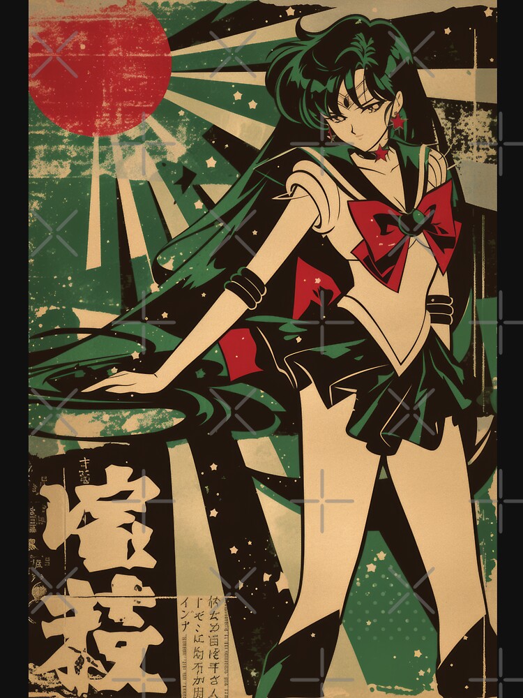 Sailor Pluto Vintage Warned Poster by AnimeArsenalPrints Unisex T-shirt, Sweatshirt, Hoodie, Long Sleeve Tee
