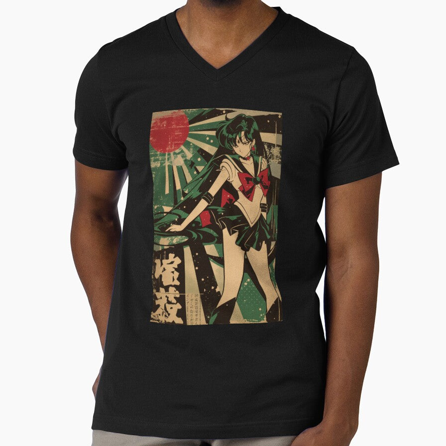 Sailor Pluto Vintage Warned Poster by AnimeArsenalPrints Unisex T-shirt, Sweatshirt, Hoodie, Long Sleeve Tee